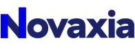 Logo bleu de la société "Novaxia".