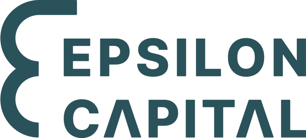 Logo Epsilon Capital en bleu foncé.
