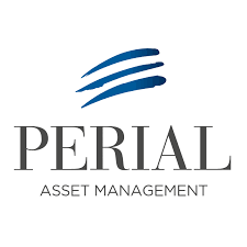 Logo Perial Asset Management avec lignes bleues stylisées.