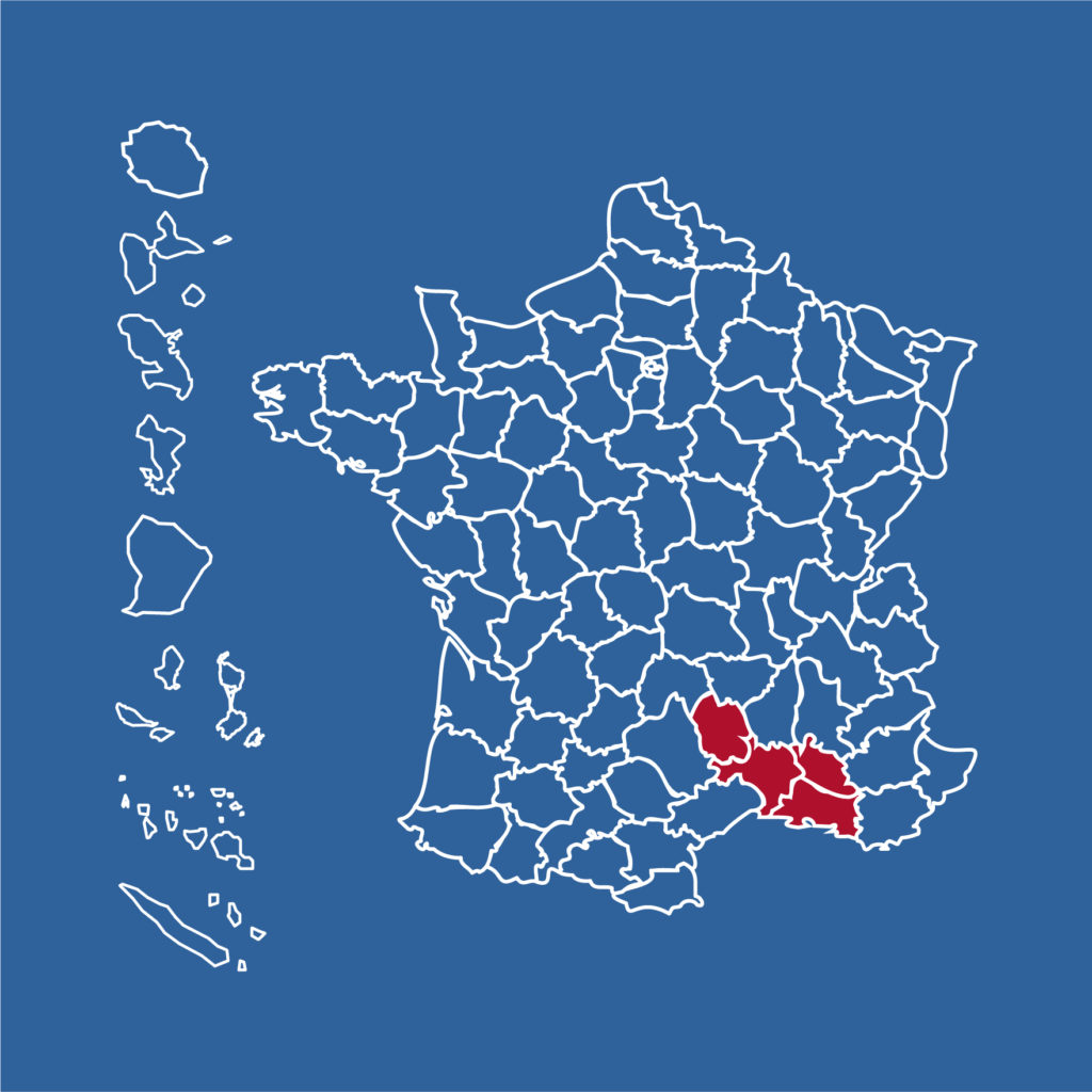 Carte de France avec la région Île-de-France en rouge.